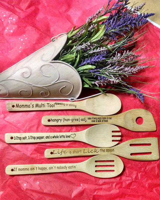 Personalized Engraved Bamboo Utensils with Free Shipping!