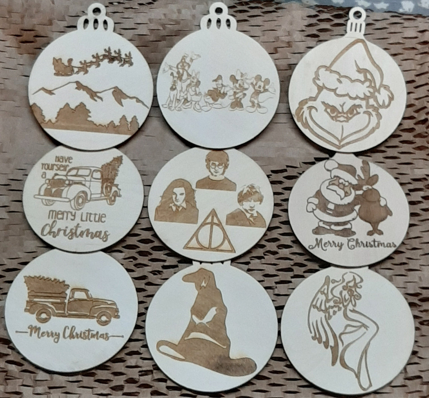 Personalized set (4) engraved ornaments