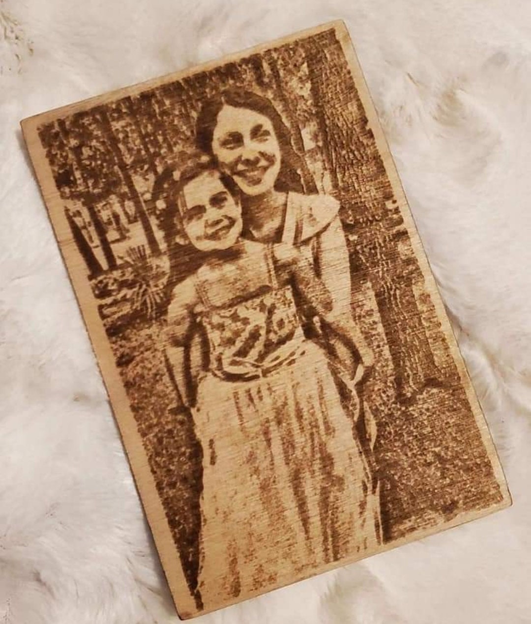 Engraved photo wooden plaque wall decor