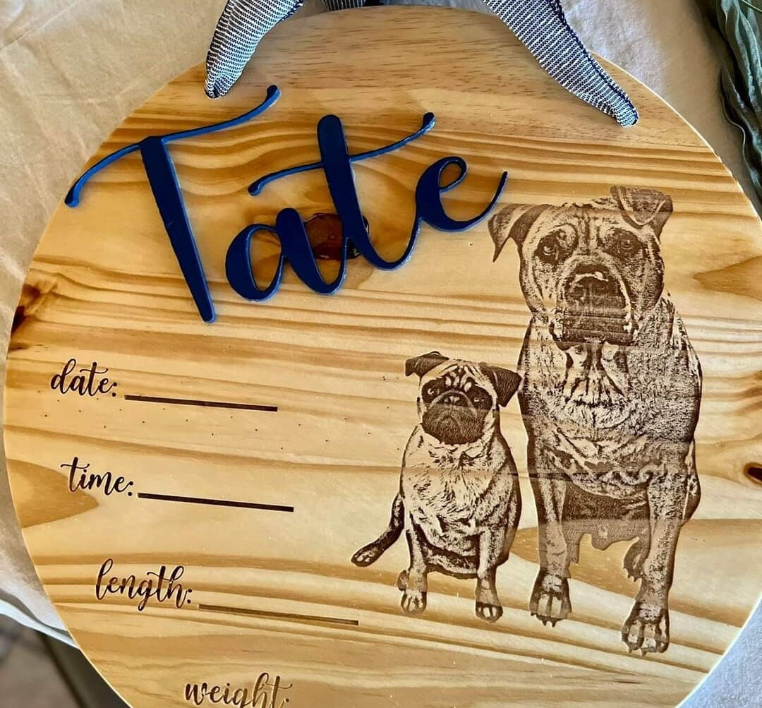 Engraved photo wooden plaque wall decor